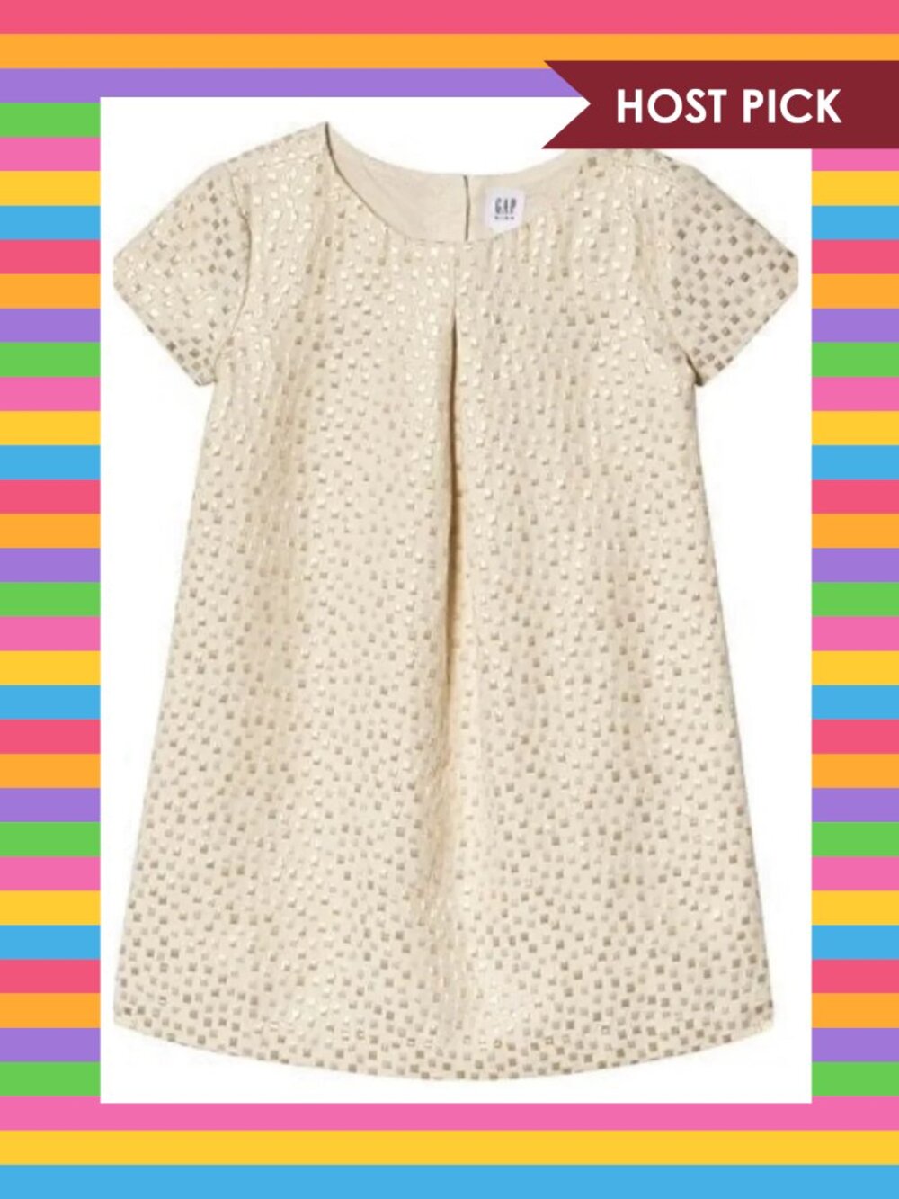 Gap Gold Metallic Jacquard Dress (4T)